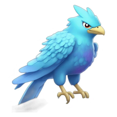 Blue Purple Shiny Galarian-Articuno Fire Head Big Eyeys 4k HD sticker