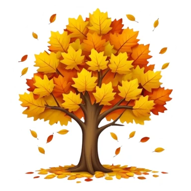 autumn tree with leaves falling  sticker