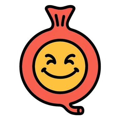 playful icon of a classic joke whoopee cushion with a mischievous smile, cartoon style sticker