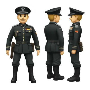 germany 1944 ww2 military officer black uniform sticker