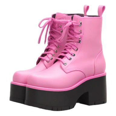 Platform UNIF boots pink sticker