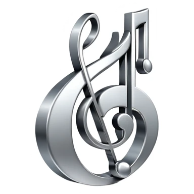 3D music icon logo note  sticker