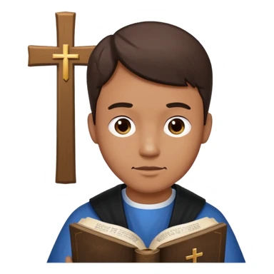 Guy who reads Bible with cross on it sticker