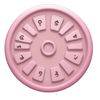 An emoji of a number wheel in pastel pink sticker