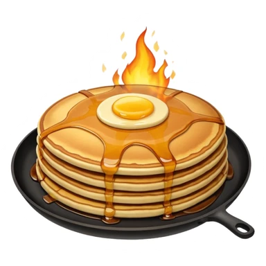 pancake on fire sticker