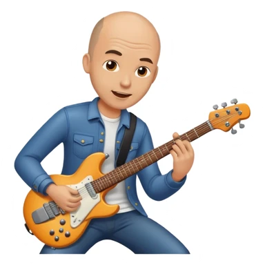 balding Man playing electric guitar  sticker