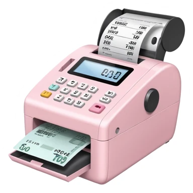 Light Pale Pink receipt machine portable for TAX sticker