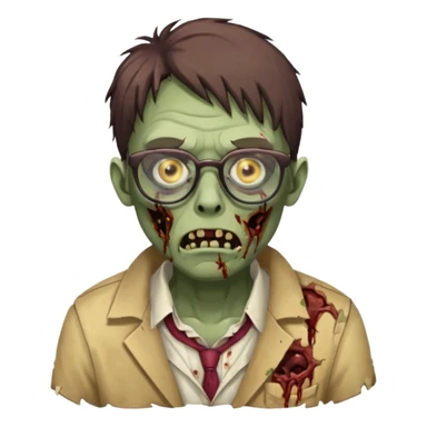zombie wtih glasses  sticker