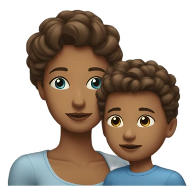 Mother love son white skine blue eyes sticker