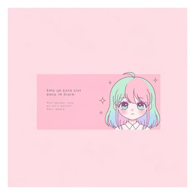 pastel emo banner, cute, expressive, minimal sticker