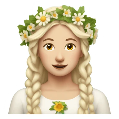Midsommar look. White blonde woman who is a May Queen with flowers in her hair  sticker
