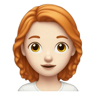 girl with ginger hair and a pale white face and frecke;s sticker