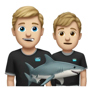 Alfie clawson with small shark head combied with tbell and sam sticker