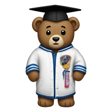 Kanye Graduation Bear with letterman jacket sticker