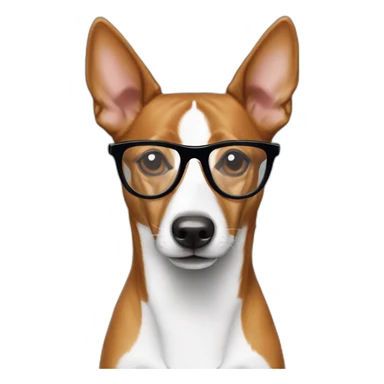 Basenji in glasses  sticker