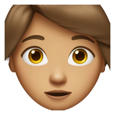 Brown hair girl crazy face sticker