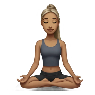 Girl with long hair doing yoga sticker