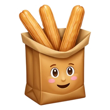 Des churros au caramel dans un sac en papier sticker