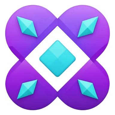 
purple and cian symbol correct sticker
