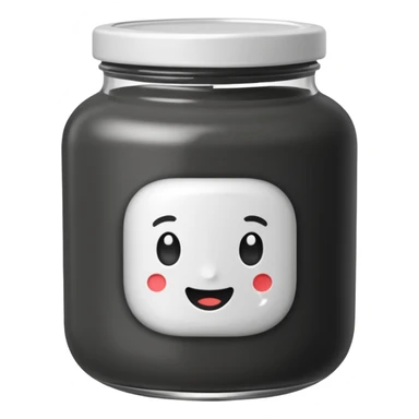 black sesame paste in a jar sticker