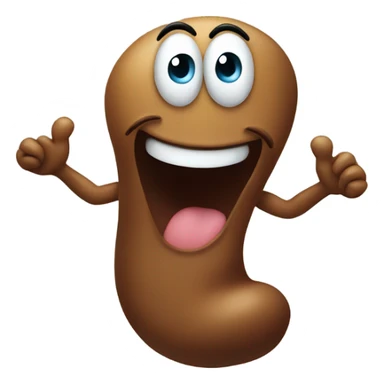 Poop guy waiving hi sticker