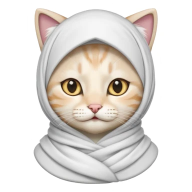 Hijab Cat, white coat. sticker