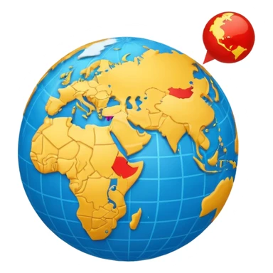 Create a realistic emoji of a text flying around an earth ball. the text includes multiple languages or language signs sticker