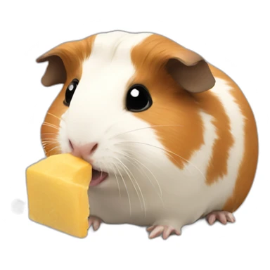 Guinea pig eating sticker