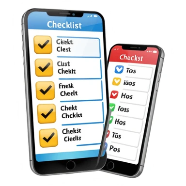 phone with a checklist sticker