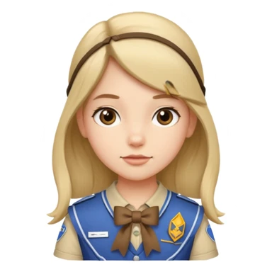 scout girl with bow on straight hair sticker