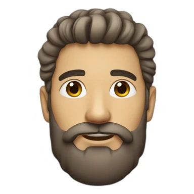 homme avec barbe et chignon sticker