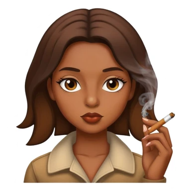 Black girly smoking weed sticker
