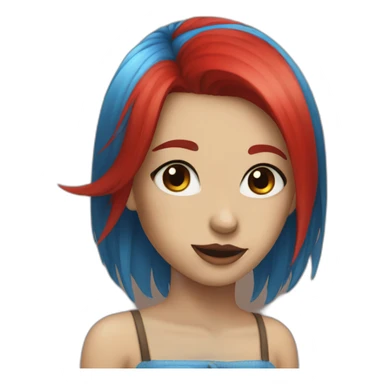 Girl with blue hair and red eyes sticker