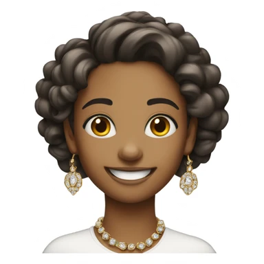 smiling girl with jewelry sticker