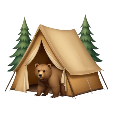 a tent being stalked by a grizzly bear sticker