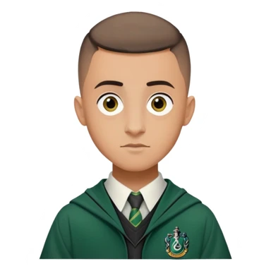 louis cordice is Blaise Zabini in harry potter, wear hogwarts slytherin uniform, Buzz Cut hair sticker