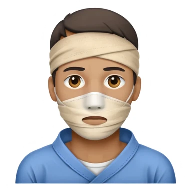 Man with bandage over his eye sticker