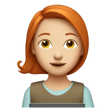 Redhead with laptop sticker
