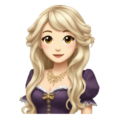 hime gyaru girl, elf princess, pointy ears sticker