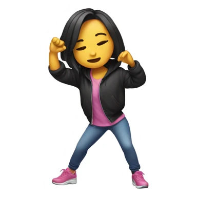girl dabbing sticker