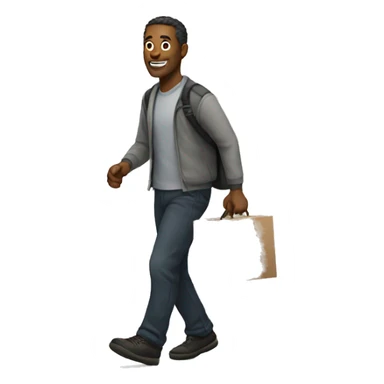 man leaving out the door sticker