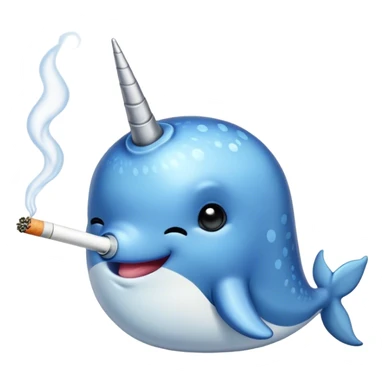 A narwhal smoking a joint  sticker