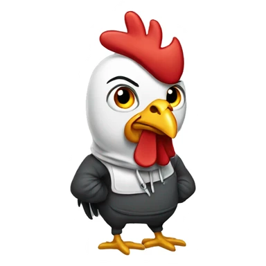 Rooster wearing a hoodie  sticker