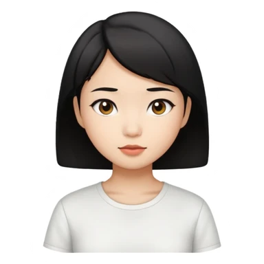 Asian pretty girl with black color short hair sticker