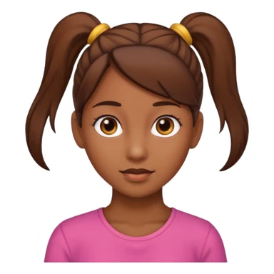 Girl Whit a brown ponytail brown êtes sticker