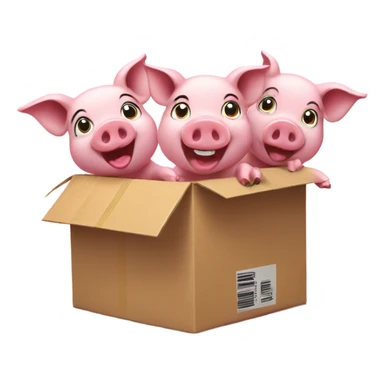 Excited Pigs receiving a package  sticker
