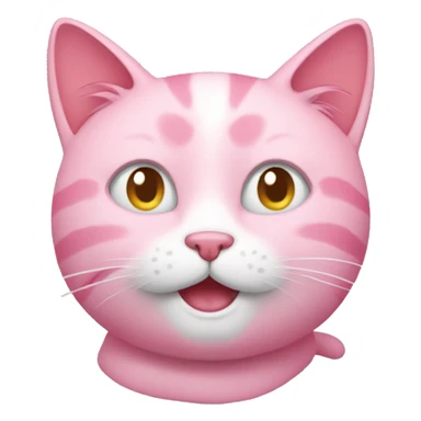 A pink cat winking  sticker