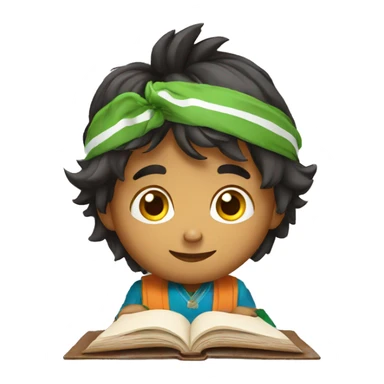 Indian kid studying sticker