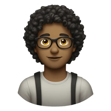 White boy with glasses and dark curly hair  sticker