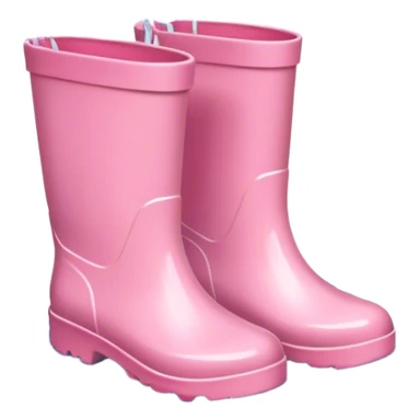 Kids light pink rain boots splashing in puddle sticker